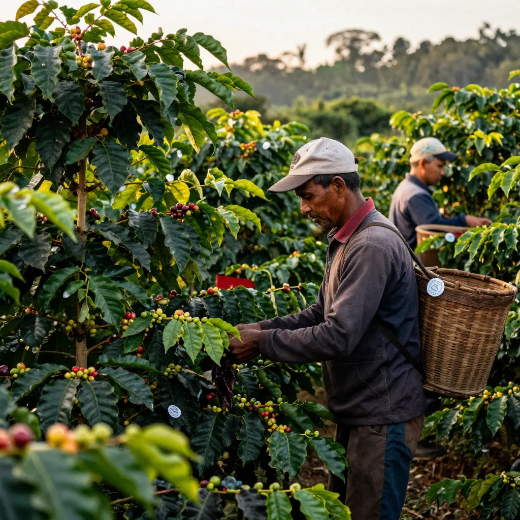 Coffee farming in natural environment